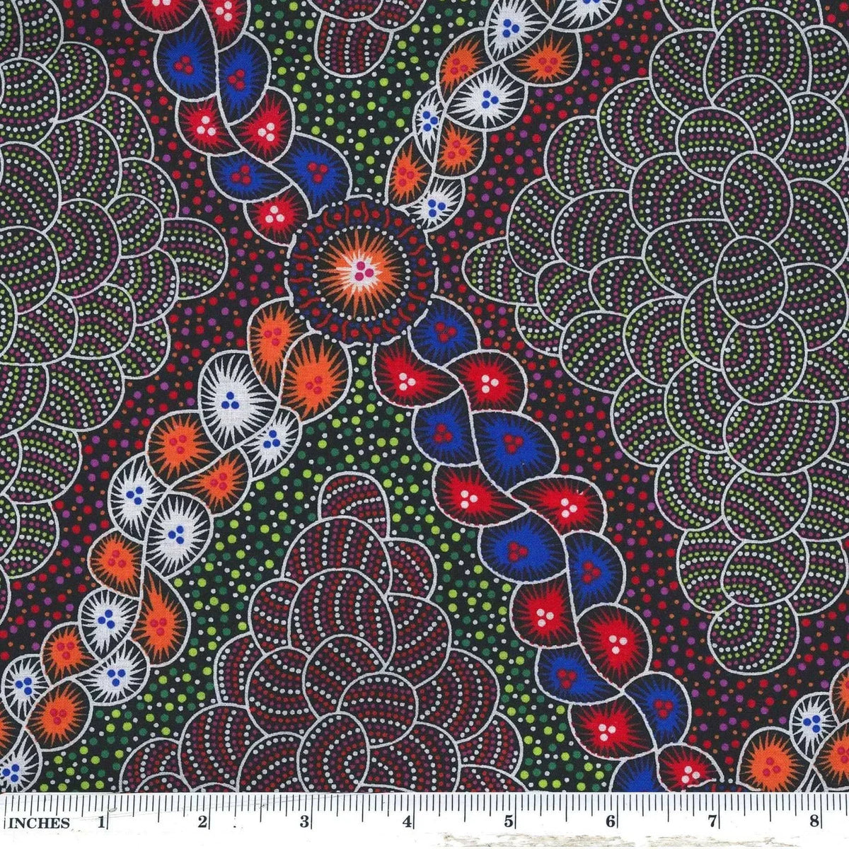 Bush Waterhole Red quilting fabric by M and S Textiles Australia