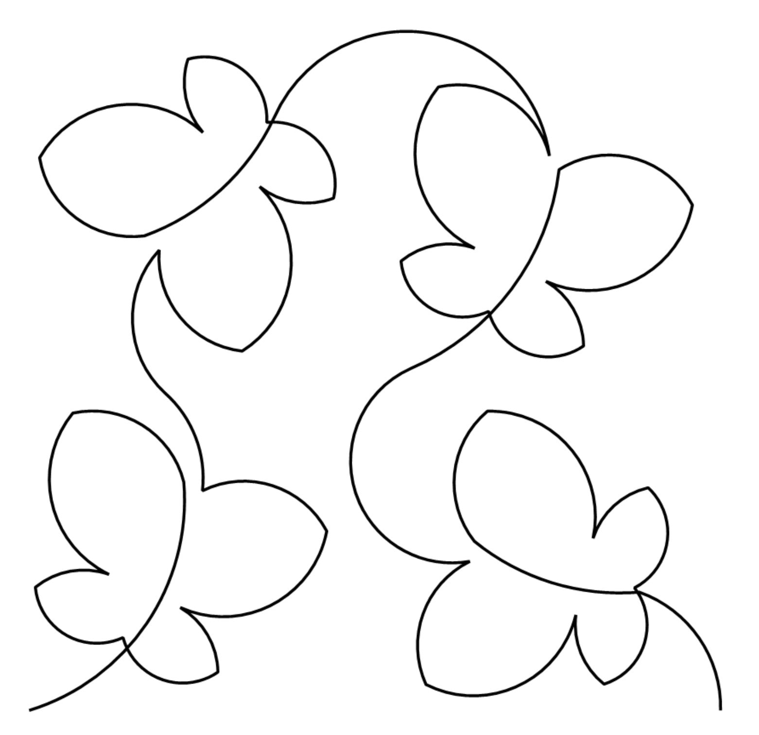 Butterflies Digital E2E Wildflower Quilting Pantograph Close Up