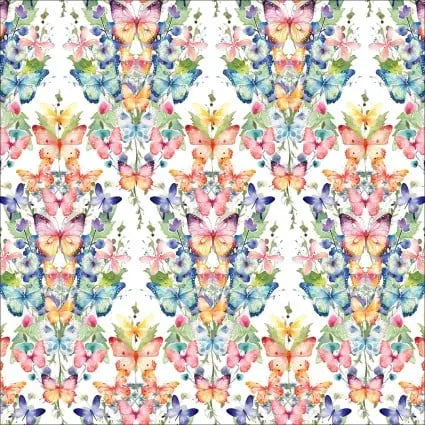 Butterfly Fantasy Bouquets Cotton 44"/45" Fabric Per Yard In The Beginning Fabrics