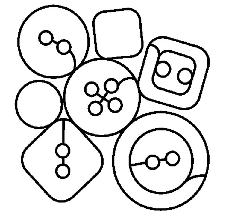 Buttons Digital E2E Wildflower Quilting Pantograph Close Up