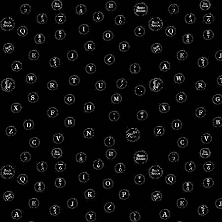 Riley Blake Journal Basics my type quilting cotton fabric in Black