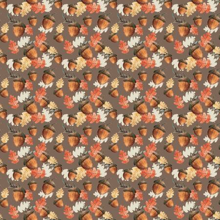 Riley Blake Shades of Autumn Acorns quilting fabric in Brown