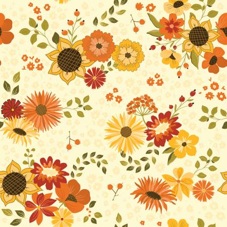 Riley Blake Fall's in Town main cream autumn quilting cotton fabric