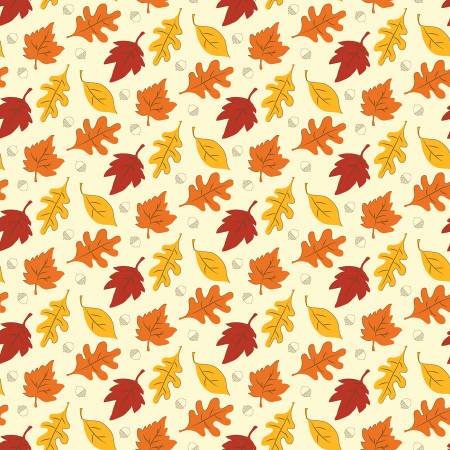 Riley Blake Fall's in Town cream leaves autumn quilting cotton fabric