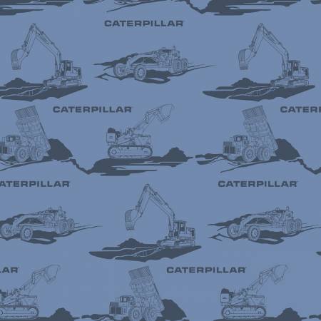 Riley Blake Vintage Caterpillar main blue kids quilting cotton fabric