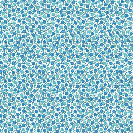 Riley Blake Storytime 30s blue floral reproduction quilting cotton fabric