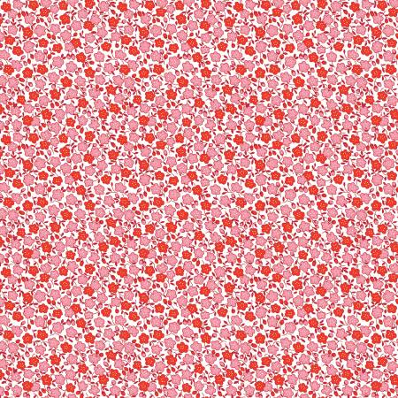 Riley Blake Storytime 30s red floral fabric detail
