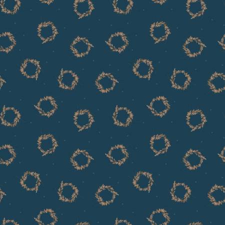 Riley Blake Huckleberry Saltbox wreaths quilting cotton fabric in Independence