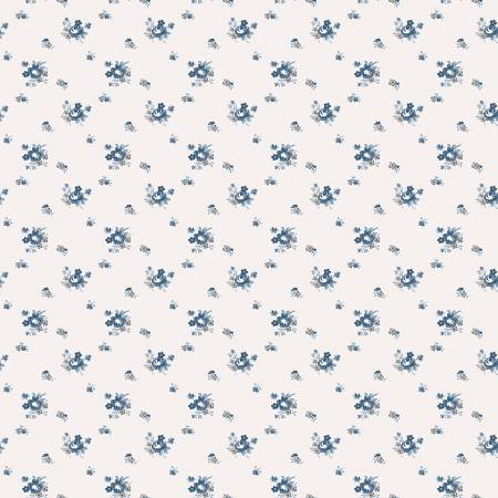Riley Blake Serenity Blues delicate roses quilting cotton fabric in Cream