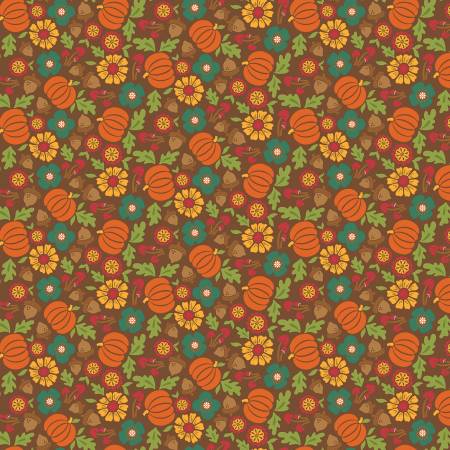 Riley Blake Harvest Pumpkins Brown autumn quilting fabric