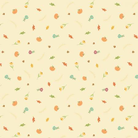 Riley Blake Harvest Fall Toss Cream autumn quilting fabric