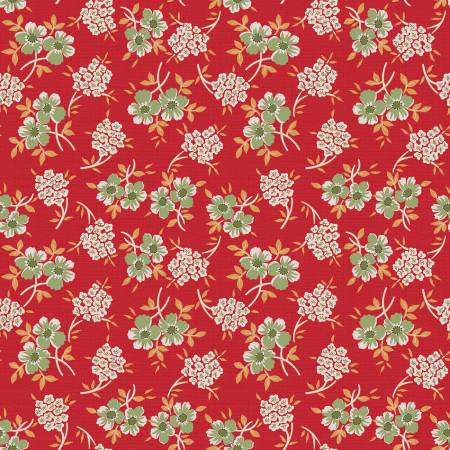 Riley Blake Lori Holt Home Town Holiday floral Christmas quilting cotton fabric in Schoolhouse