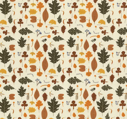 Riley Blake Pumpkin Spice Ivory C14991 autumn quilting fabric on ivory ground