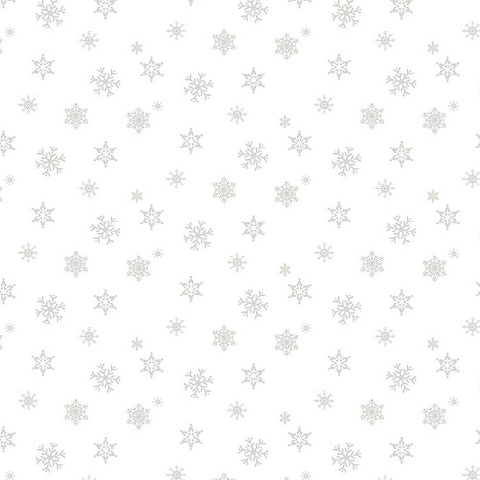Christmas Wishes Snowflakes White on White quilting fabric by Riley Blake