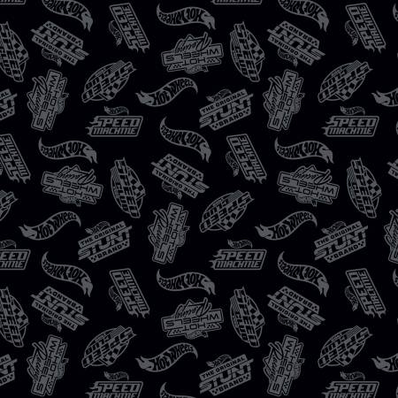 Riley Blake Hot Wheels Made to Race Tone-on-Tone Black quilting fabric
