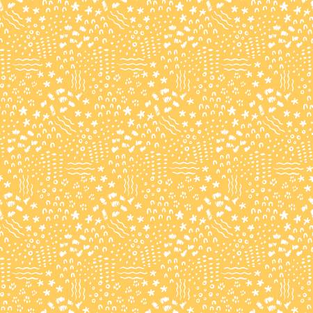 Riley Blake Crayola Dense Doodle Yellow quilting fabric C15415