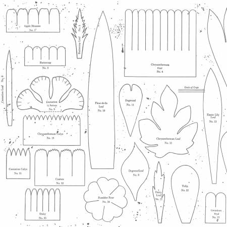Riley Blake Sewing Seeds III Posie Patterns quilting cotton in White