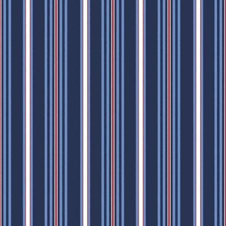 Riley Blake Yacht Club Stripe quilting fabric in Navy
