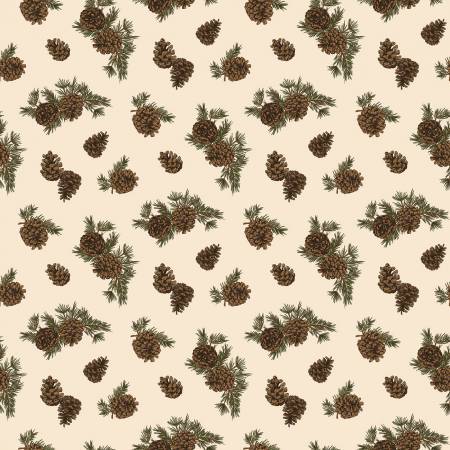 Riley Blake Pine Grove Pinecones quilting cotton in Putty