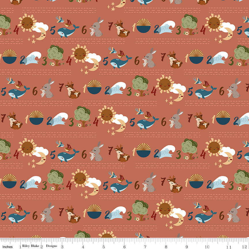 Riley Blake Created with Love seven days stripe clay cotton 3 yard pack by Jennifer Long