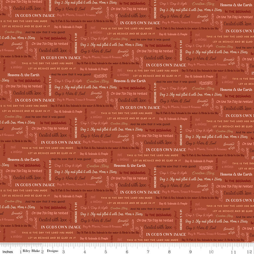 Created with Love - It Is Written - Clay 44" / 45" Fabric Per Yard