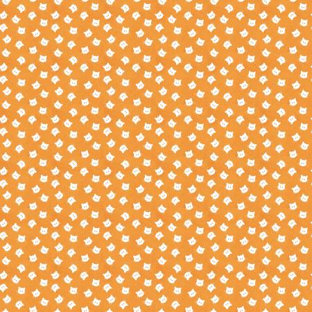 Riley Blake Costume Maker's Act Scaredy Cat Buttons quilting fabric in Orange