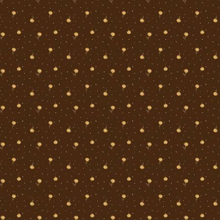 Riley Blake The Awe of Autumn Flower Toss quilting fabric in Brown