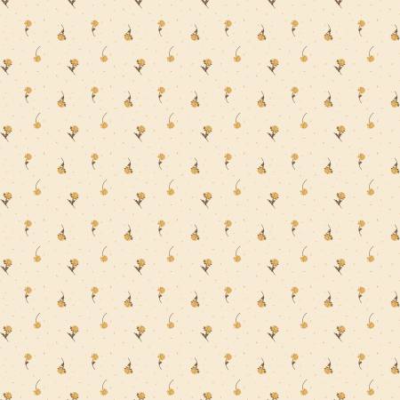 Riley Blake The Awe of Autumn Flower Toss quilting fabric in Cream