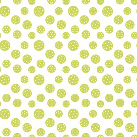 Riley Blake Pickleball Pickleballs quilting fabric in White