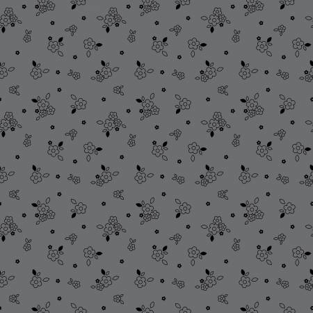 Riley Blake Blackout Bushel Gray quilting fabric in gray colorway