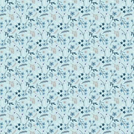 Riley Blake Winter Magic Floral quilting fabric in Aqua