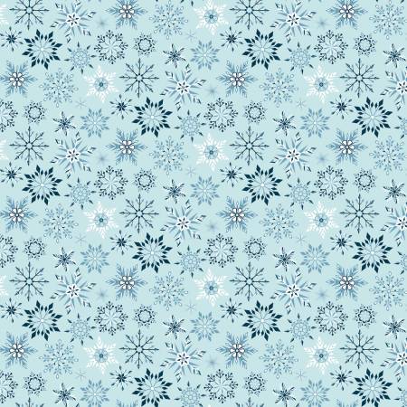 Riley Blake Winter Magic Snowflakes quilting fabric in Aqua