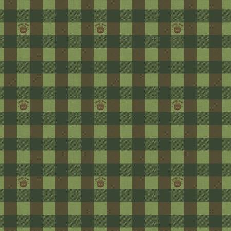 Riley Blake Friends of Smokey Bear Buffalo Check quilting cotton in Grass
