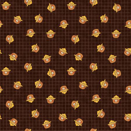 Riley Blake Friends of Smokey Bear Smokey Head Toss quilting cotton in Bark