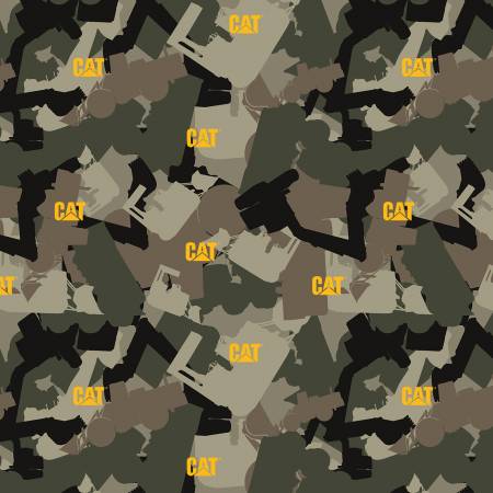 Riley Blake Caterpillar Camo Green quilting fabric with green camouflage print