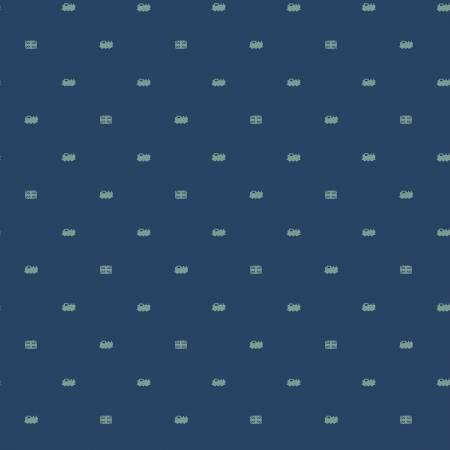 Riley Blake Thomas & Friends 80th Anniversary Train Dots Navy quilting fabric
