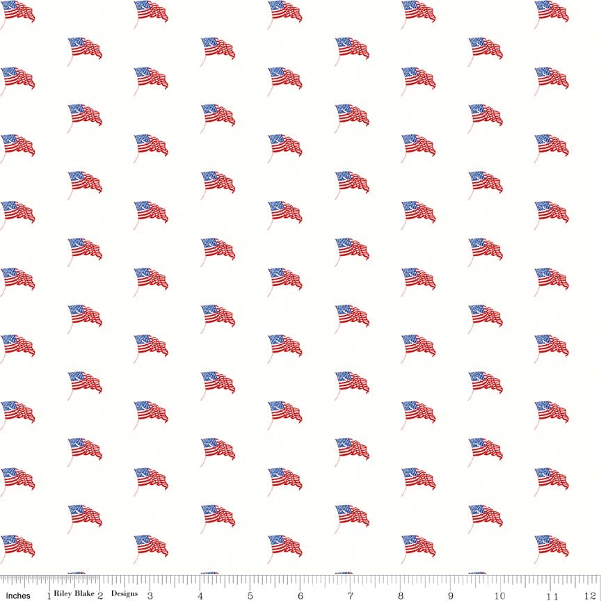 RB USA Flags White - Sew America