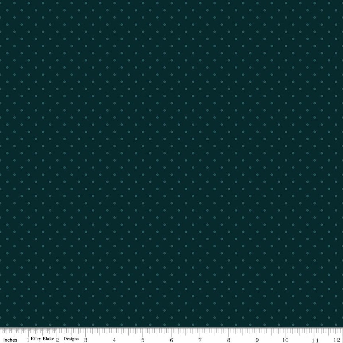 Where The Wild Flowers Are Dots Dark Teal Cotton 43"/44" Fabric Per Yard