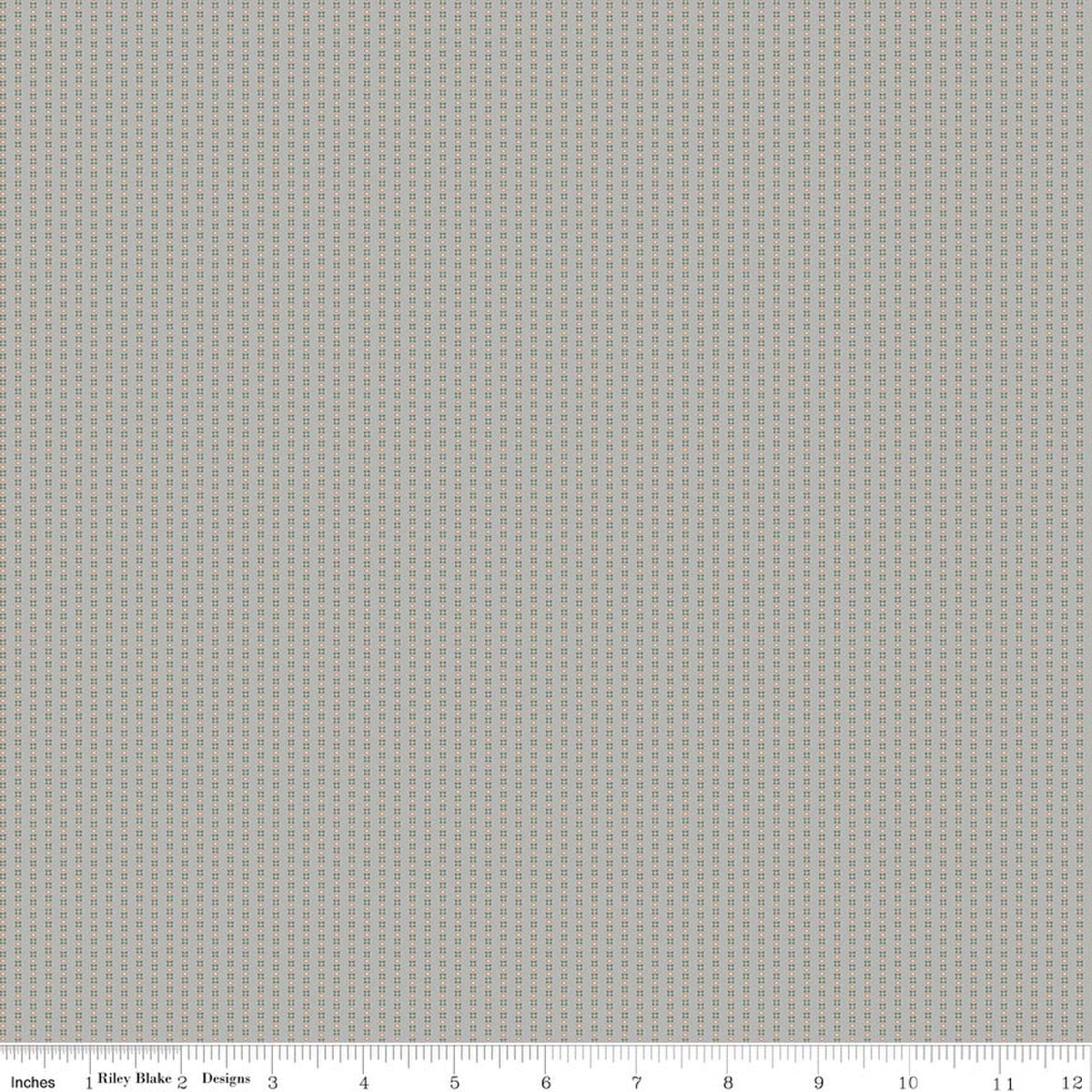 Where The Wild Flowers Are Stripes Gray Cotton 43"/44" Fabric Per Yard