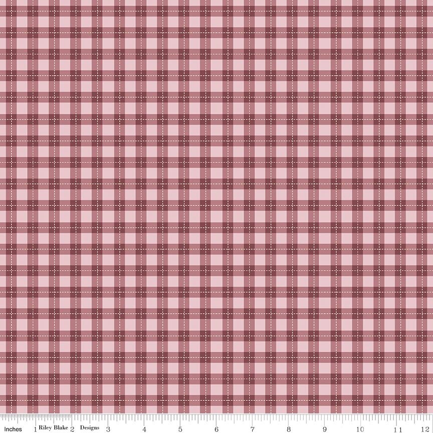 Harvest on the Prairie Plaid Wine Cotton 43"/44" Fabric Per Yard