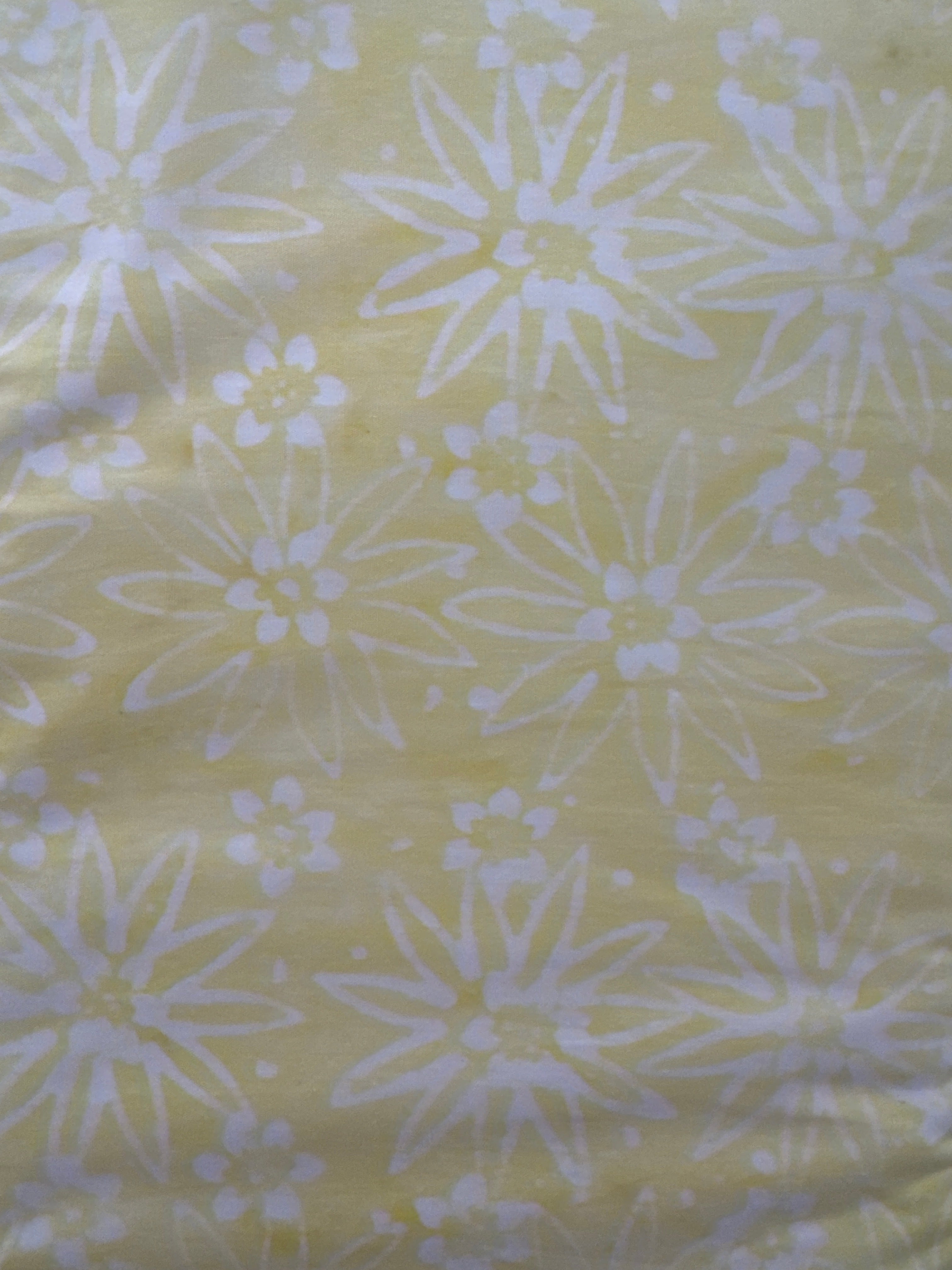 Andover White Flowers on Light Yellow quilting fabric