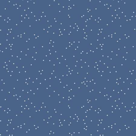 Riley Blake Blossoms quilting cotton fabric in Denim