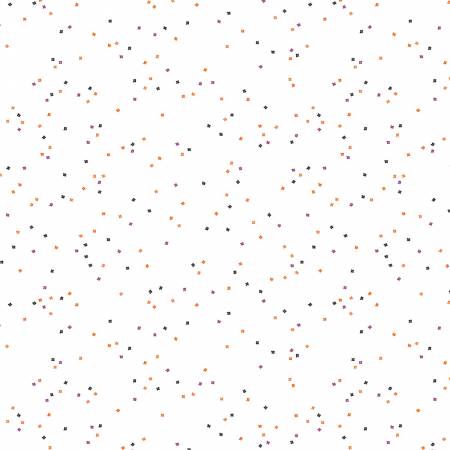 Riley Blake Blossoms on White quilting fabric in Trickortreat