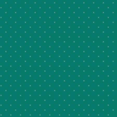 Riley Blake Bee Cross Stitch quilting cotton fabric in Jade