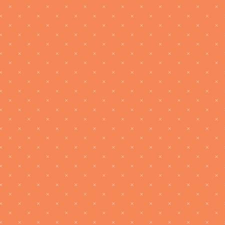Riley Blake Bee Cross Stitch quilting cotton fabric in Pumpkin