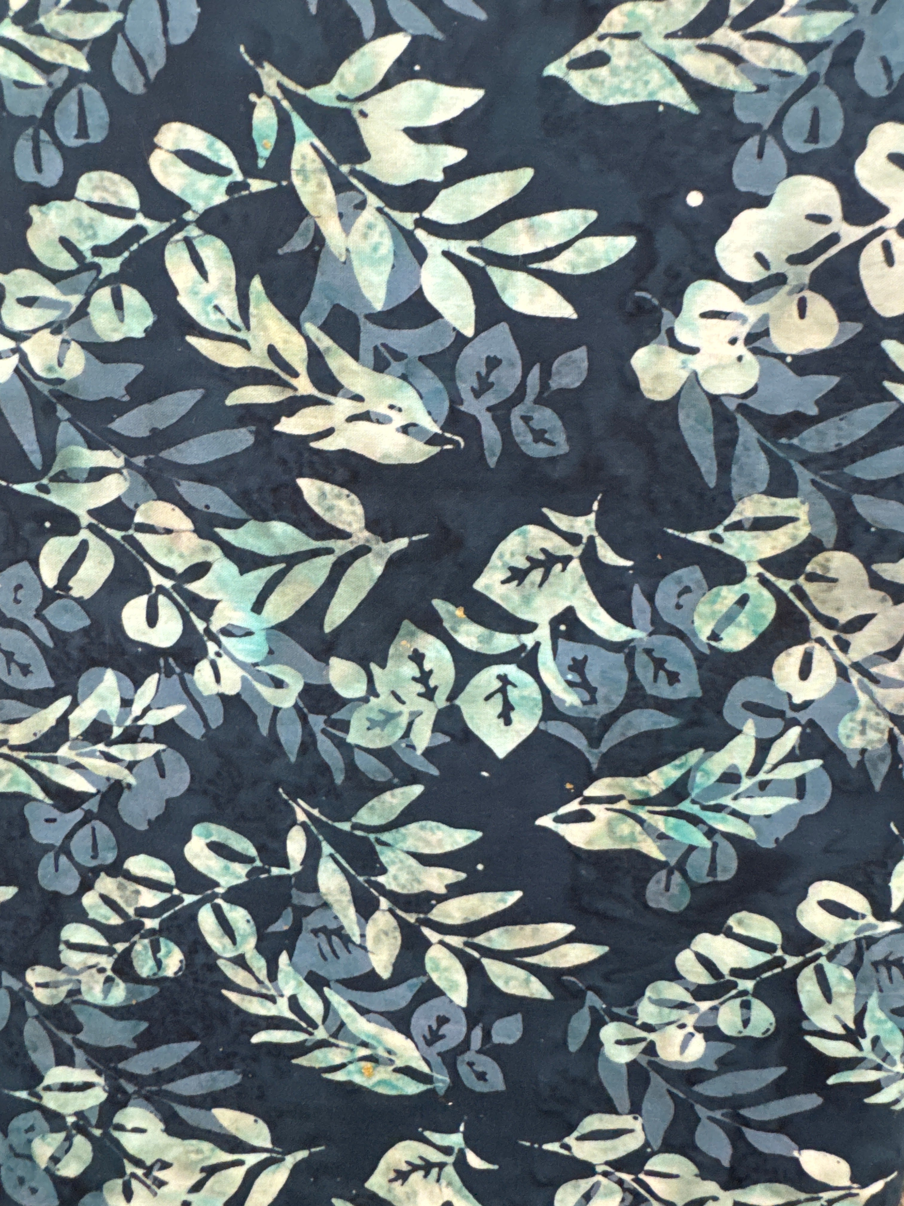 Navy Leaves blender quilting fabric by Hoffman Fabrics