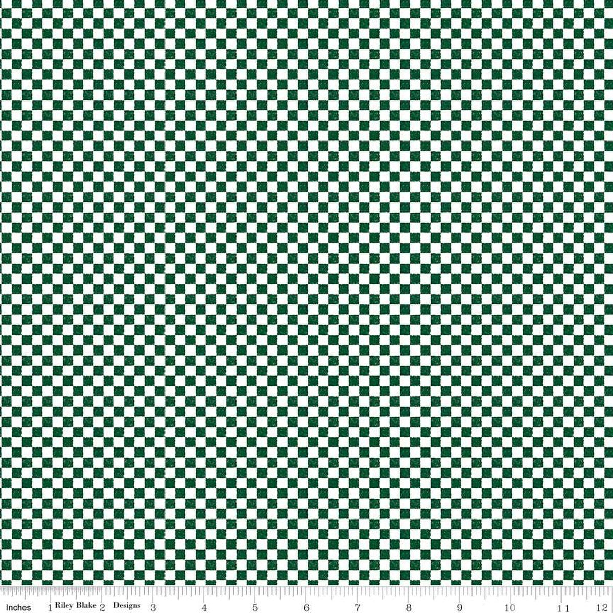 Check Please! 1/4" Check Christmas Green 43"/44" Fabric Per Yard
