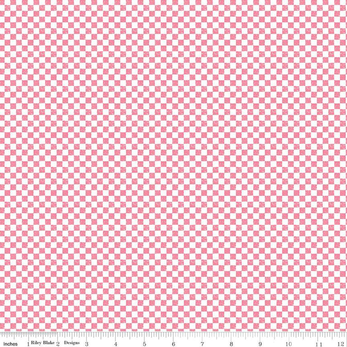 Check Please! 1/4" Check Sugar Pink 43"/44" Fabric Per Yard