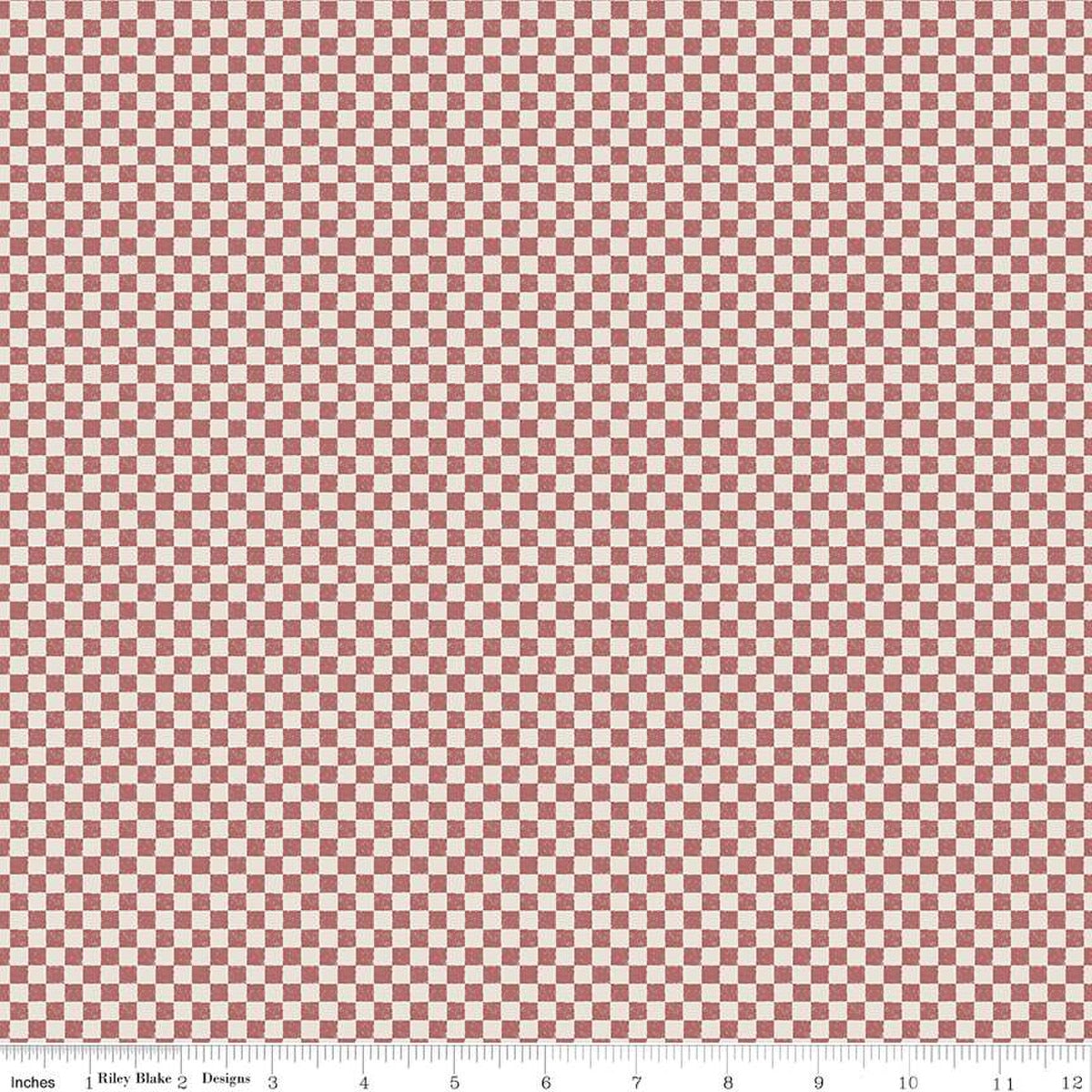 Check Please! 1/4" Check on Ivory Canyon Rose 43"/44" Fabric Per Yard