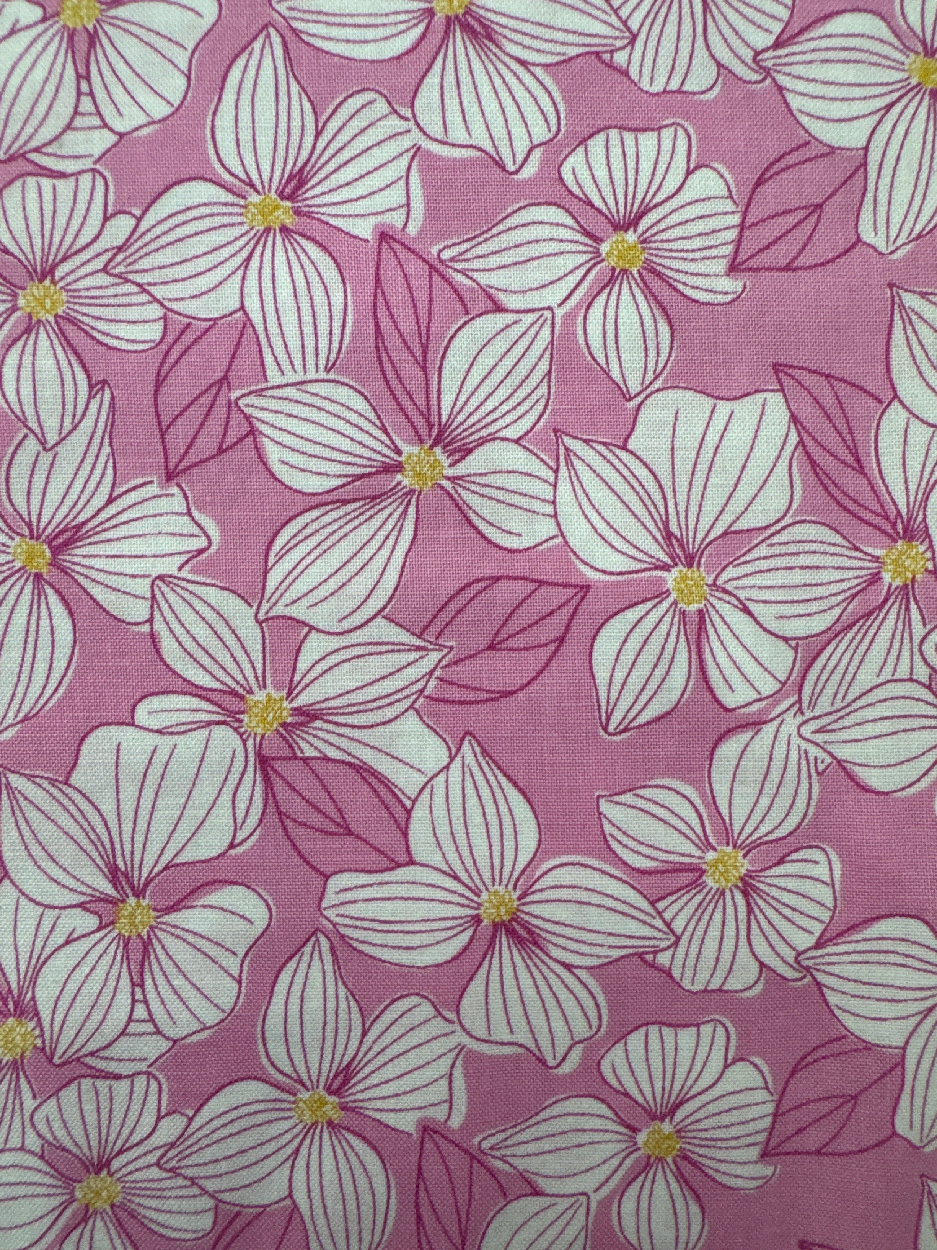 Wandering Lillies Pink floral quilting fabric by Andover Fabrics